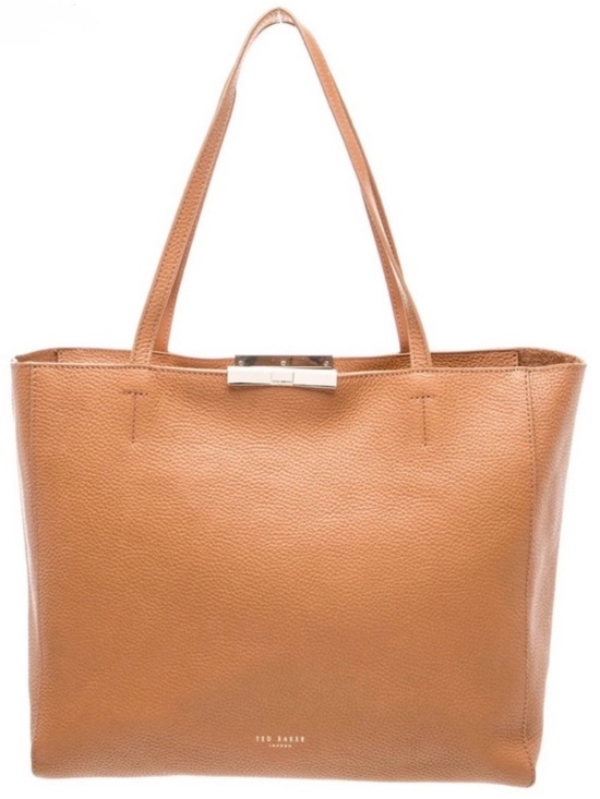 Ted Baker Handbags - Ted Baker Camel Leather Tote with Silver Accent